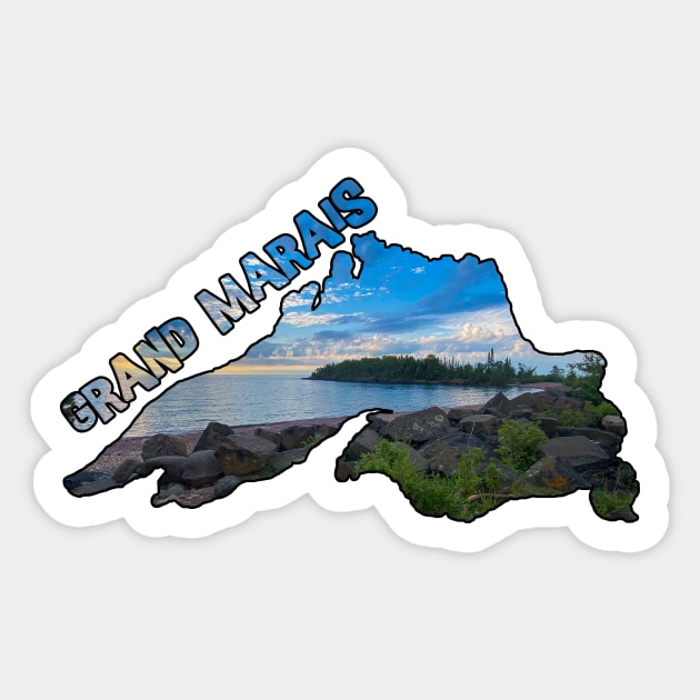 Grand Marias, Minnesota - Artist Point & Lake Superior Sticker by gorff